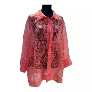 Ruby Rd Woman Orange 22W Blouse